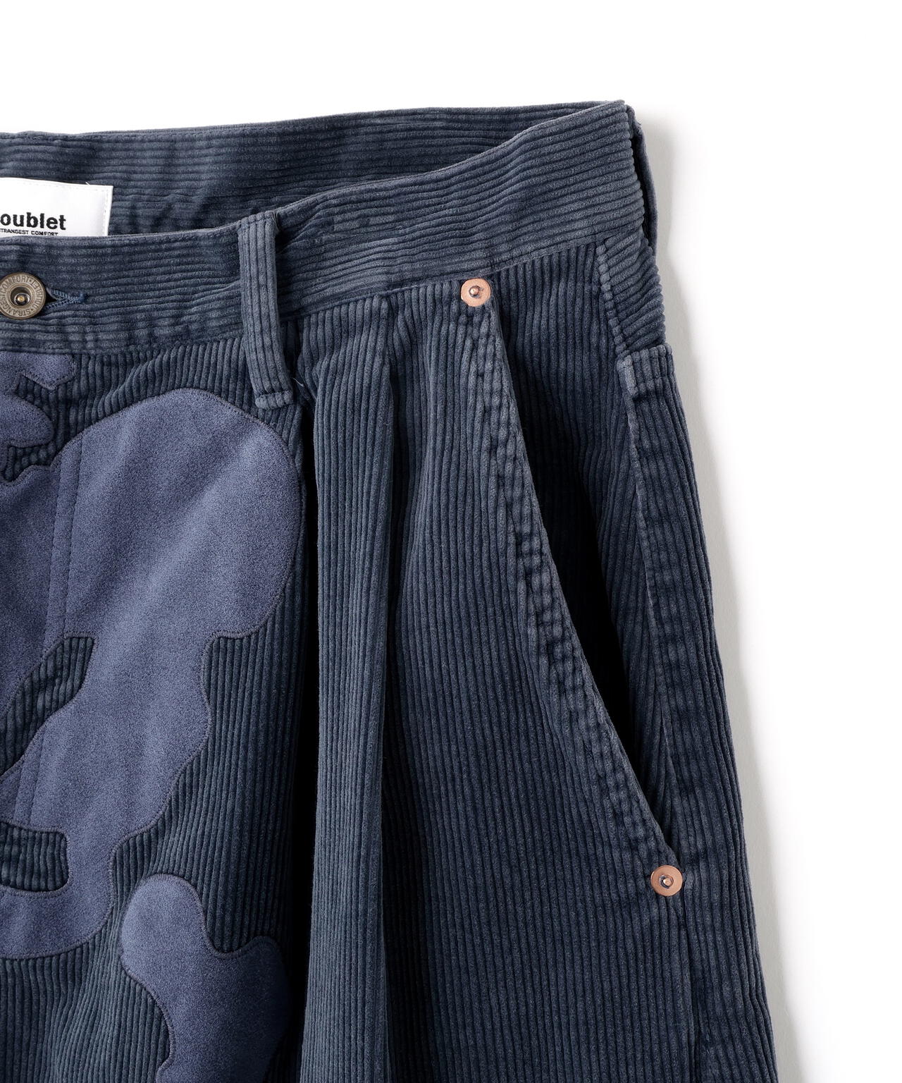 doublet/ダブレット/BONE APPLIQUE CORDUROY CROPPED PANTS