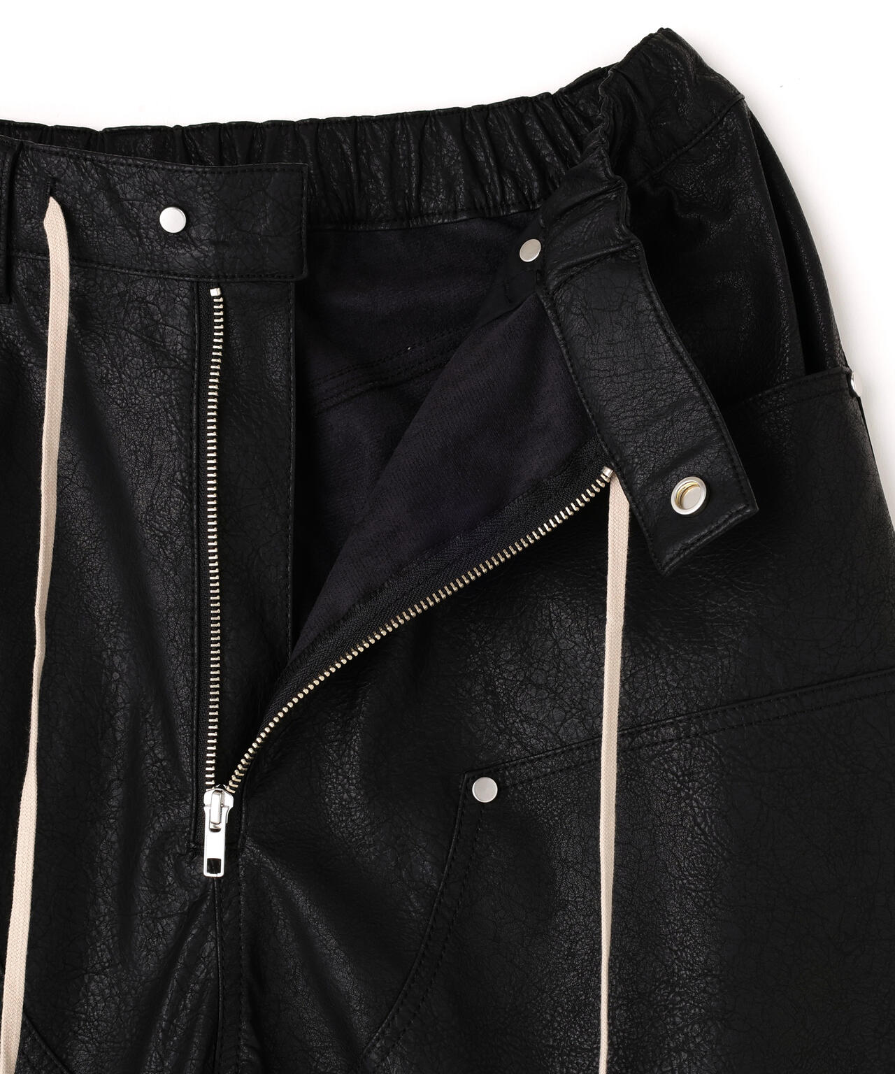 DankeSchon/ダンケシェーン/PULEATHER W-KNEE SHORTS