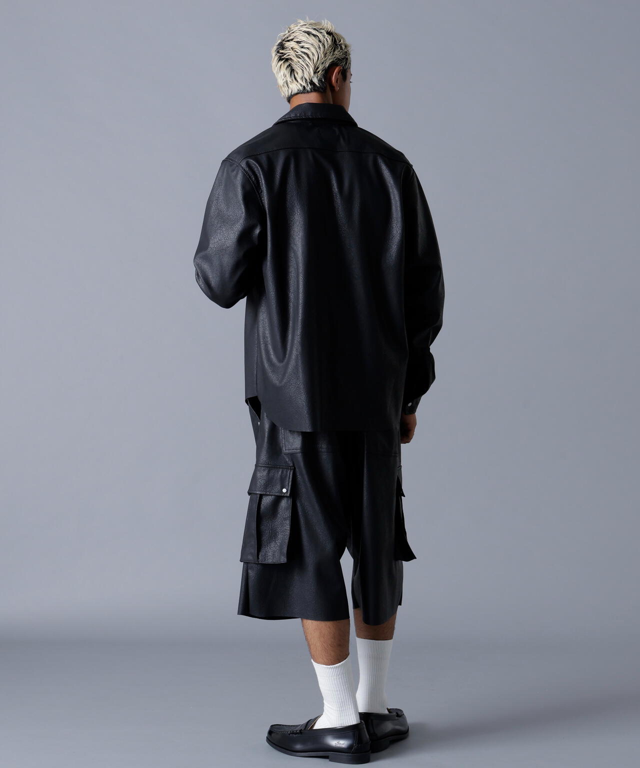 DankeSchon/ダンケシェーン/PU LEATHER CARGO SHORTS