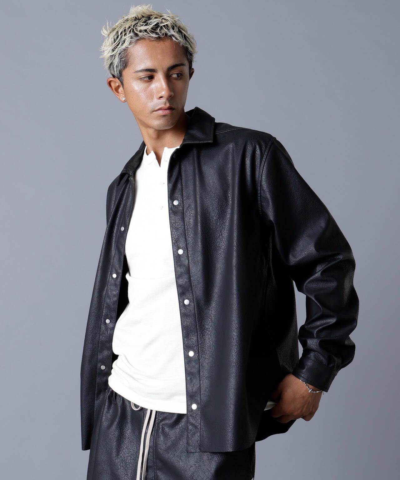 DankeSchon/ダンケシェーン/PU LEATHER SHIRTS