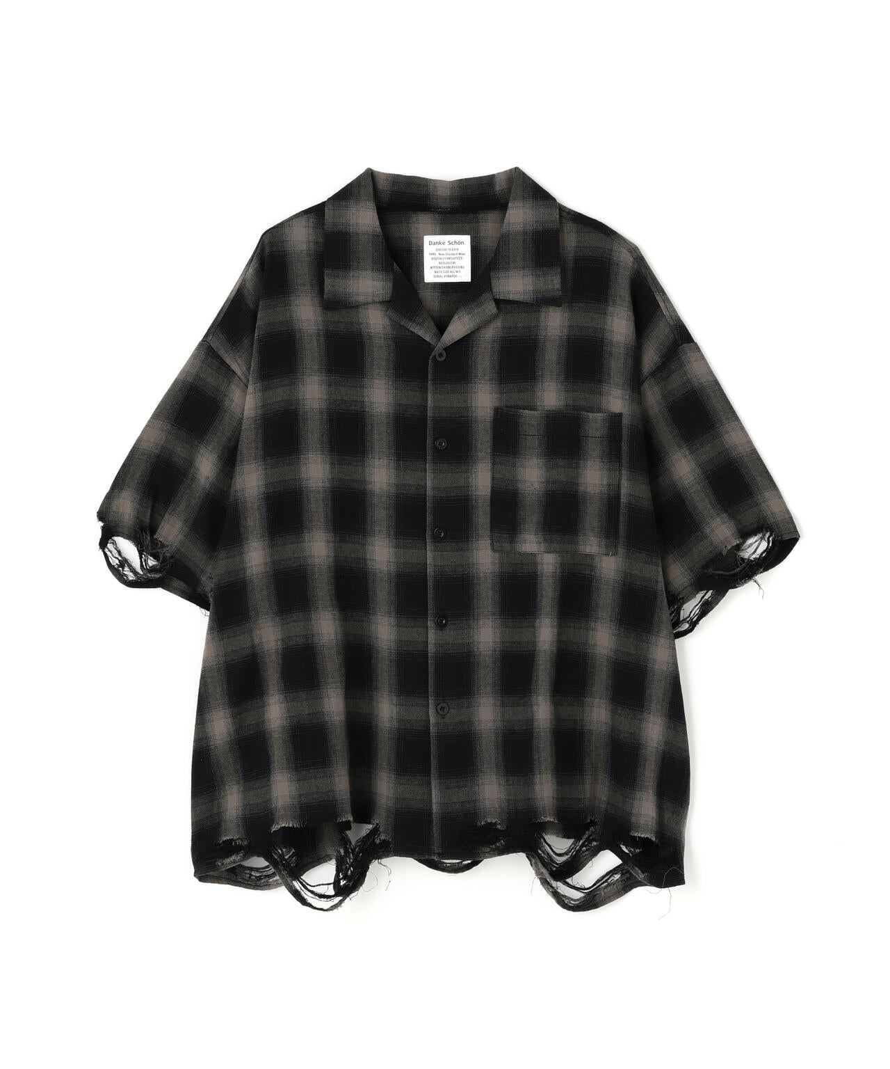 DankeSchon/ダンケシェーン/OMBRE CHECK DAMEGE S/S SHIRTS