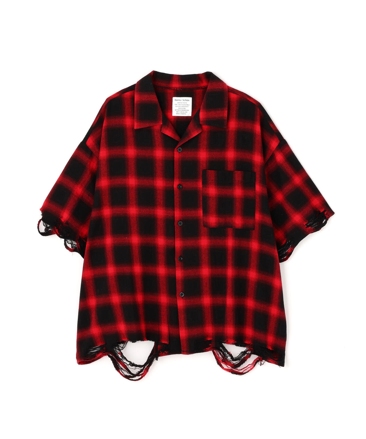DankeSchon/ダンケシェーン/OMBRE CHECK DAMEGE S/S SHIRTS