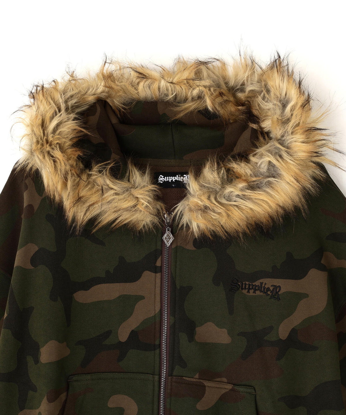 SUPPLIER/サプライヤー/FAUX FUR CROSS ZIP HOODIE