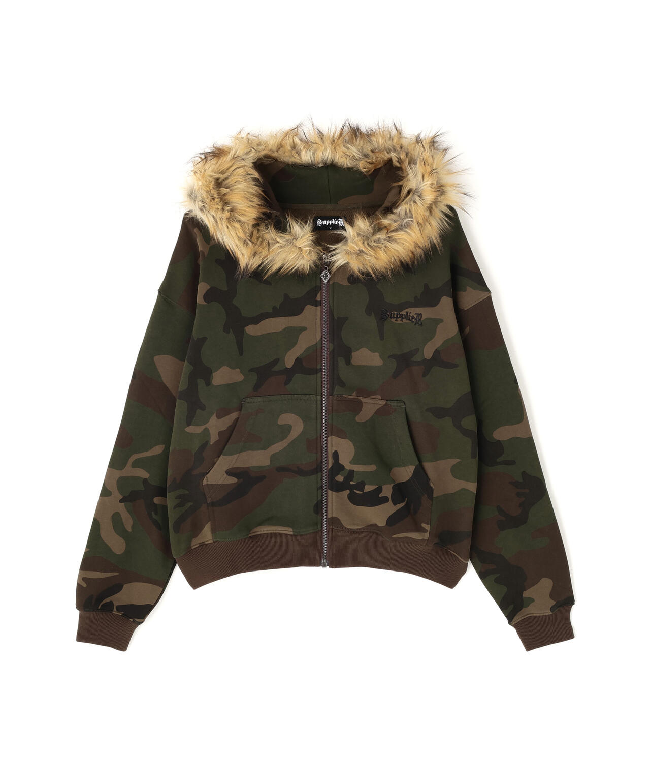 SUPPLIER/サプライヤー/FAUX FUR CROSS ZIP HOODIE