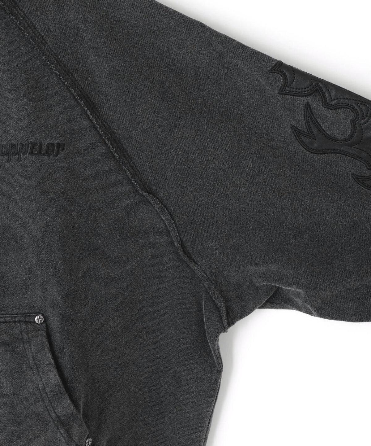 SUPPLIER/サプライヤー/LEATHER PATCH ZIP HOODIE