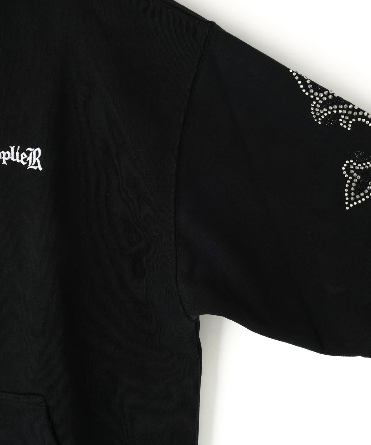 SUPPLIER/サプライヤー/RHINESTONE SLEEVE HOODIE