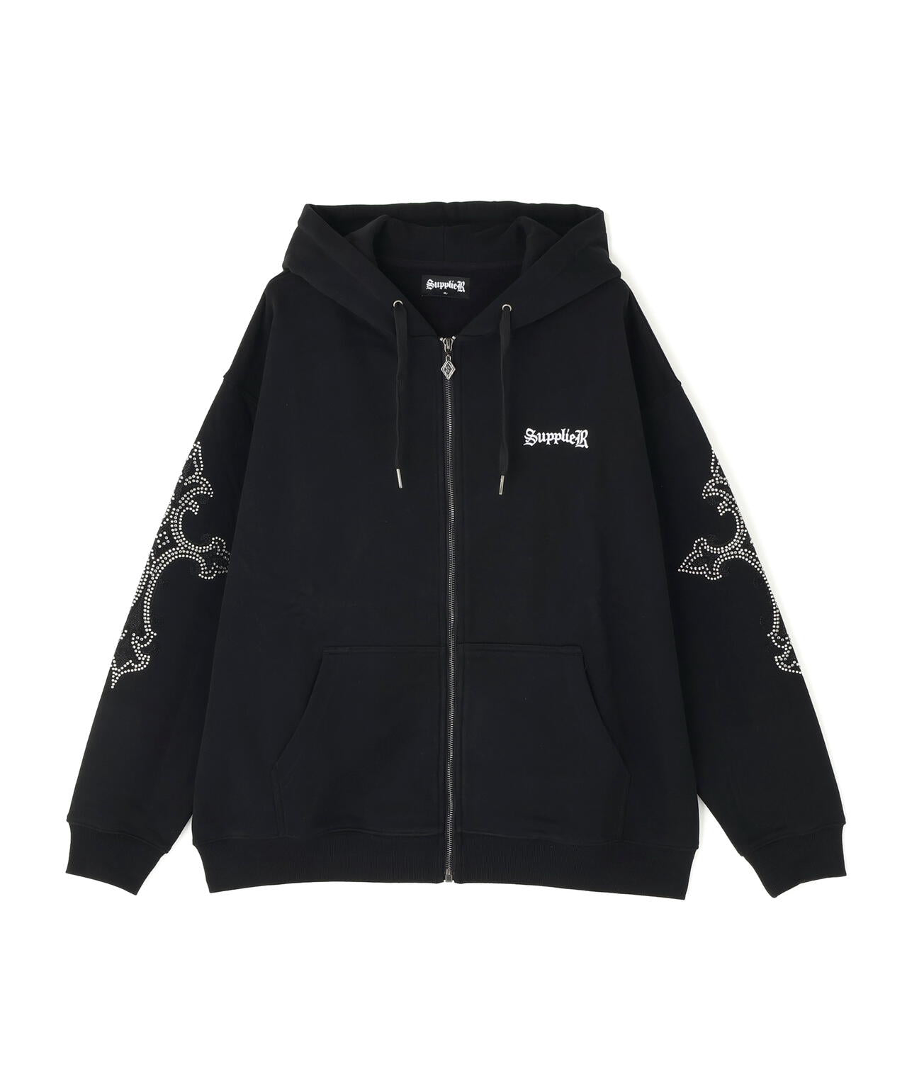 SUPPLIER/サプライヤー/RHINESTONE SLEEVE HOODIE