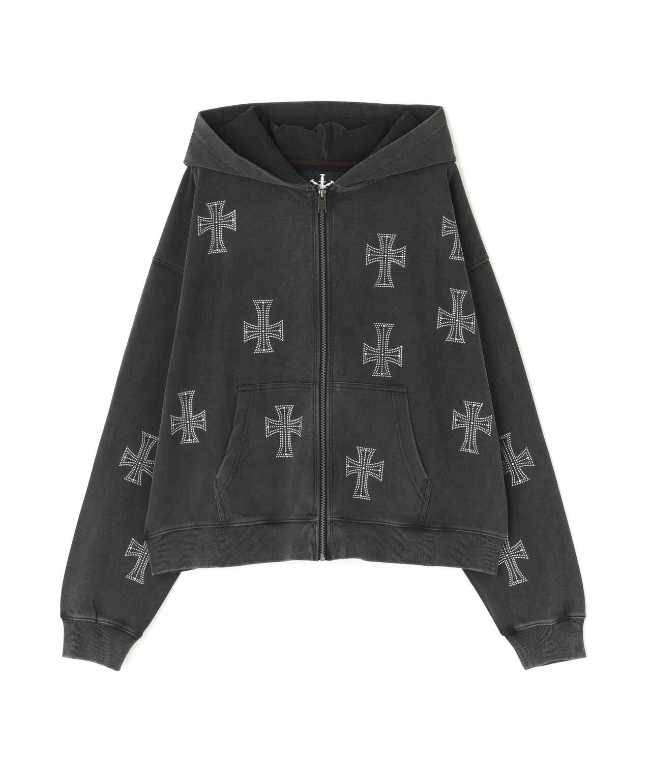 UNKNOWNLONDON/アンノウンロンドン/OUTLINE RHINESTONE HOODIE