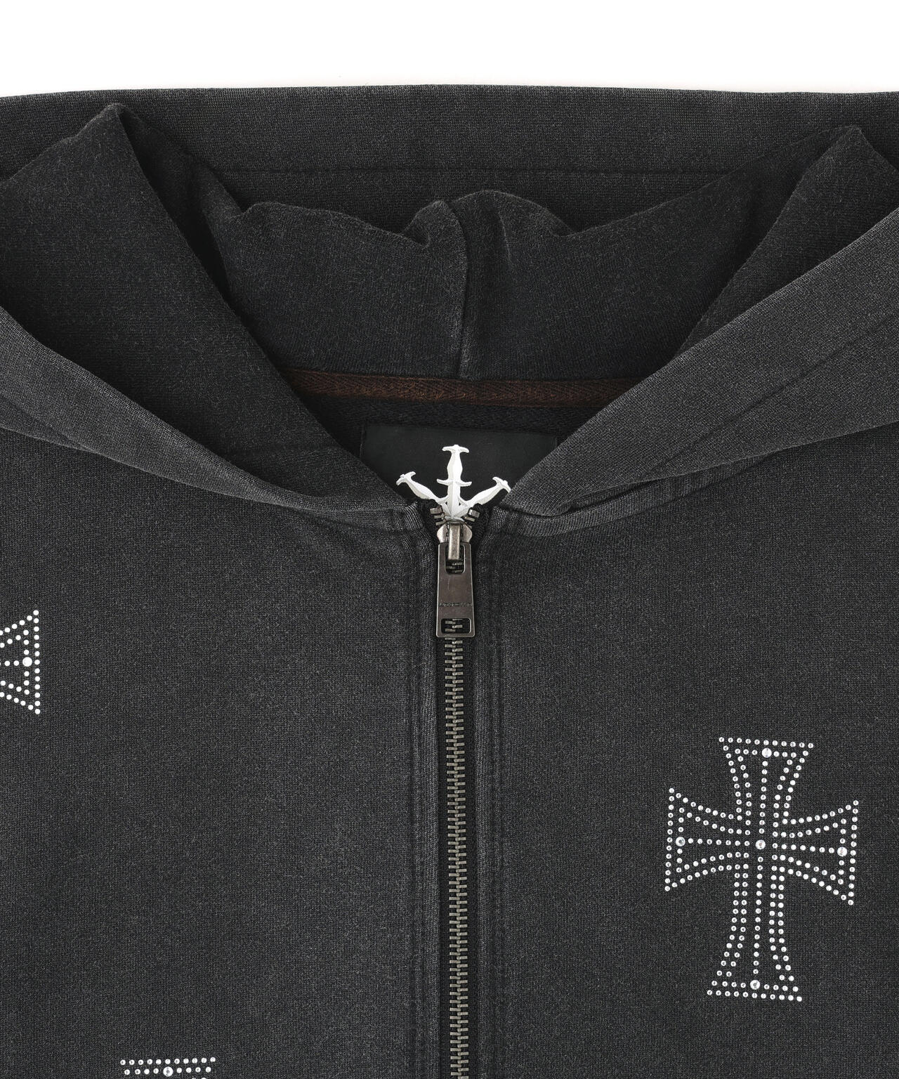 UNKNOWNLONDON/アンノウンロンドン/OUTLINE RHINESTONE HOODIE