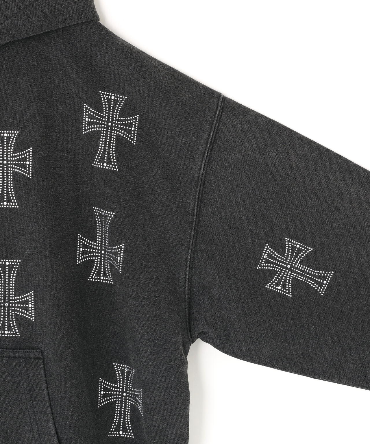 UNKNOWNLONDON/アンノウンロンドン/OUTLINE RHINESTONE HOODIE