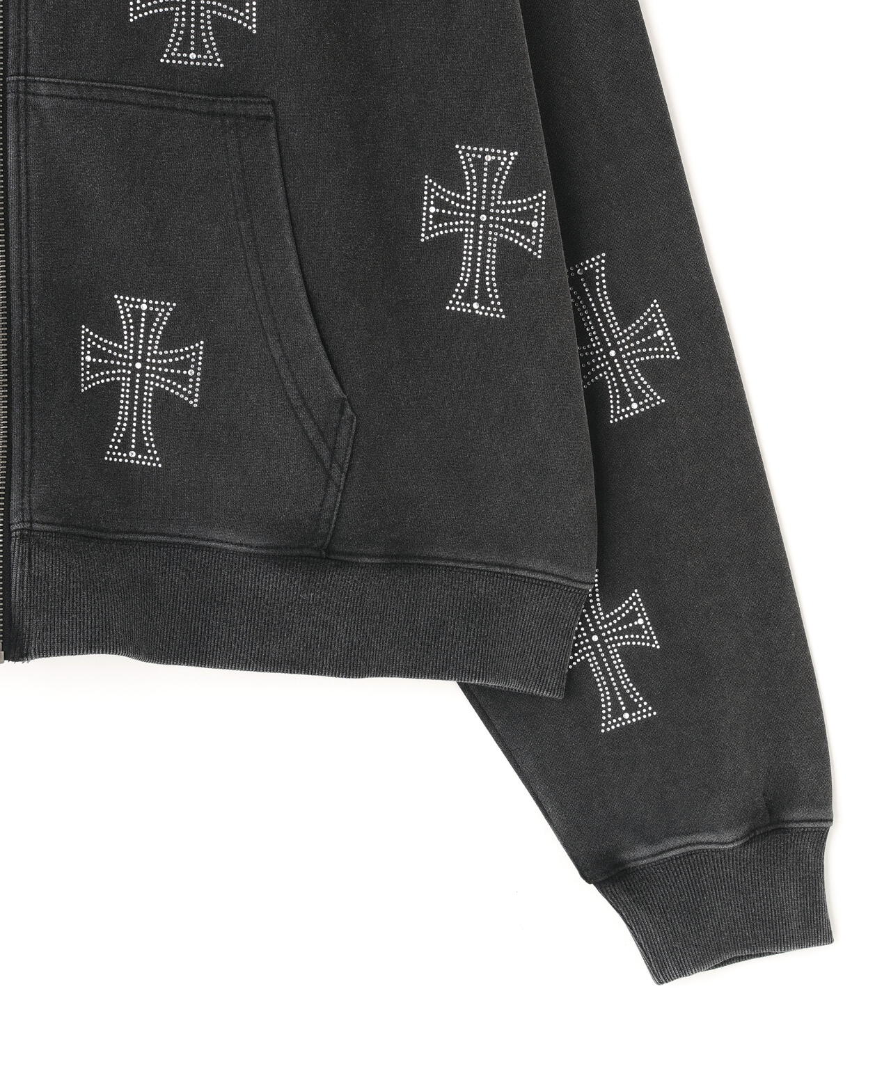 UNKNOWNLONDON/アンノウンロンドン/OUTLINE RHINESTONE HOODIE