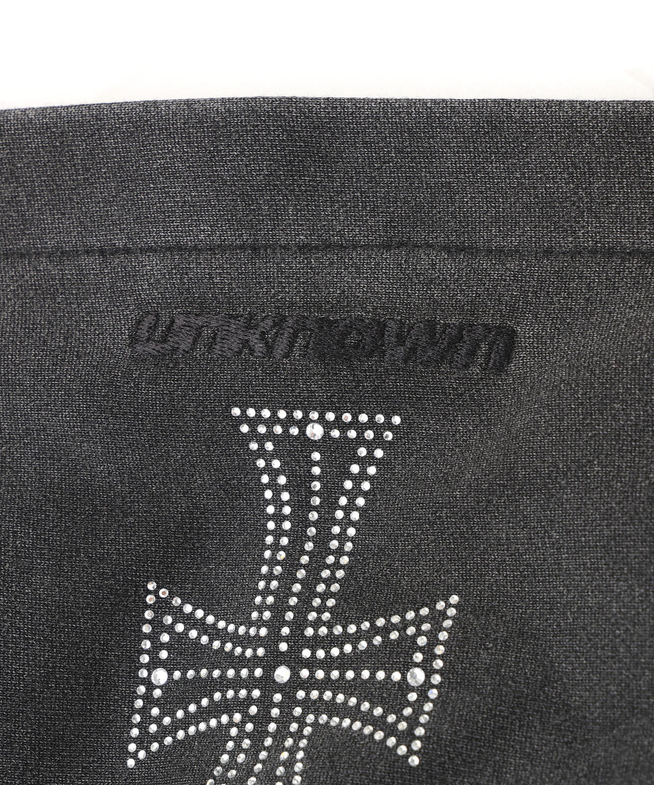 UNKNOWNLONDON/アンノウンロンドン/OUTLINE RHINESTONE HOODIE