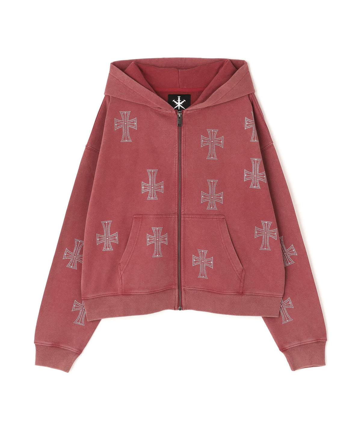 UNKNOWNLONDON/アンノウンロンドン/OUTLINE RHINESTONE HOODIE