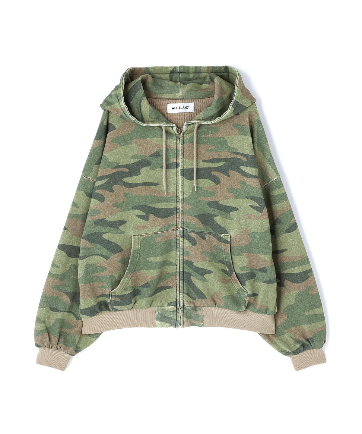 WHITELAND/ホワイトランド/ZIP UP CAMO HOODIE