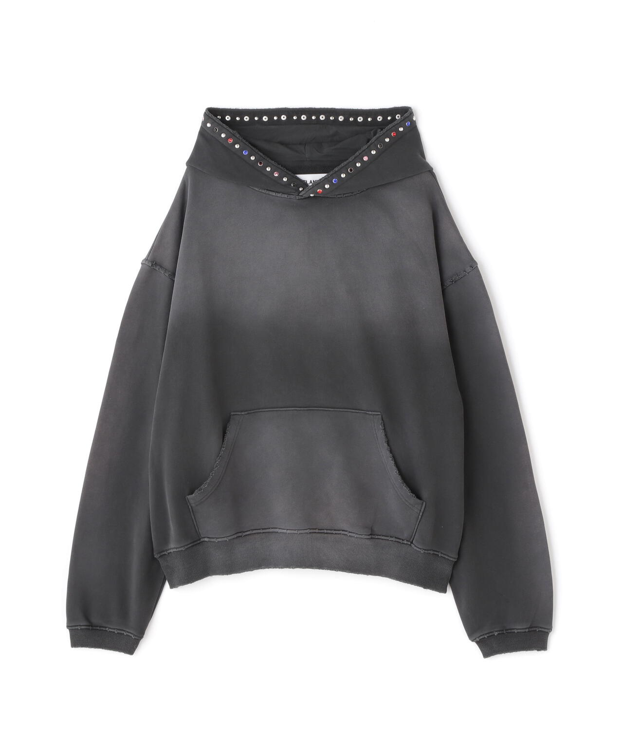WHITELAND/ホワイトランド/STUDS DAMAGE HOODIE