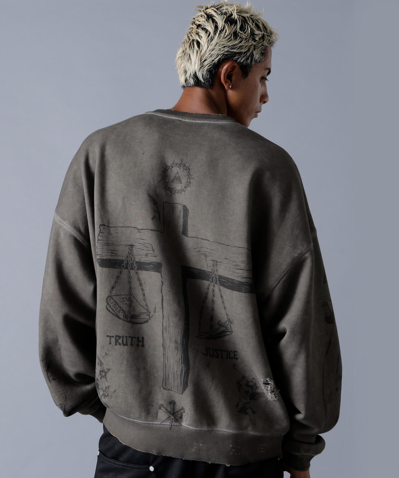 DankeSchon/ダンケシェーン/BURN CREWNECK SWEAT