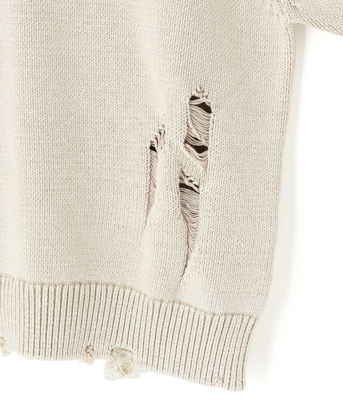 SUPPLIER/サプライヤー/DISTRESSED CROSS LEATHER PATCH KNIT