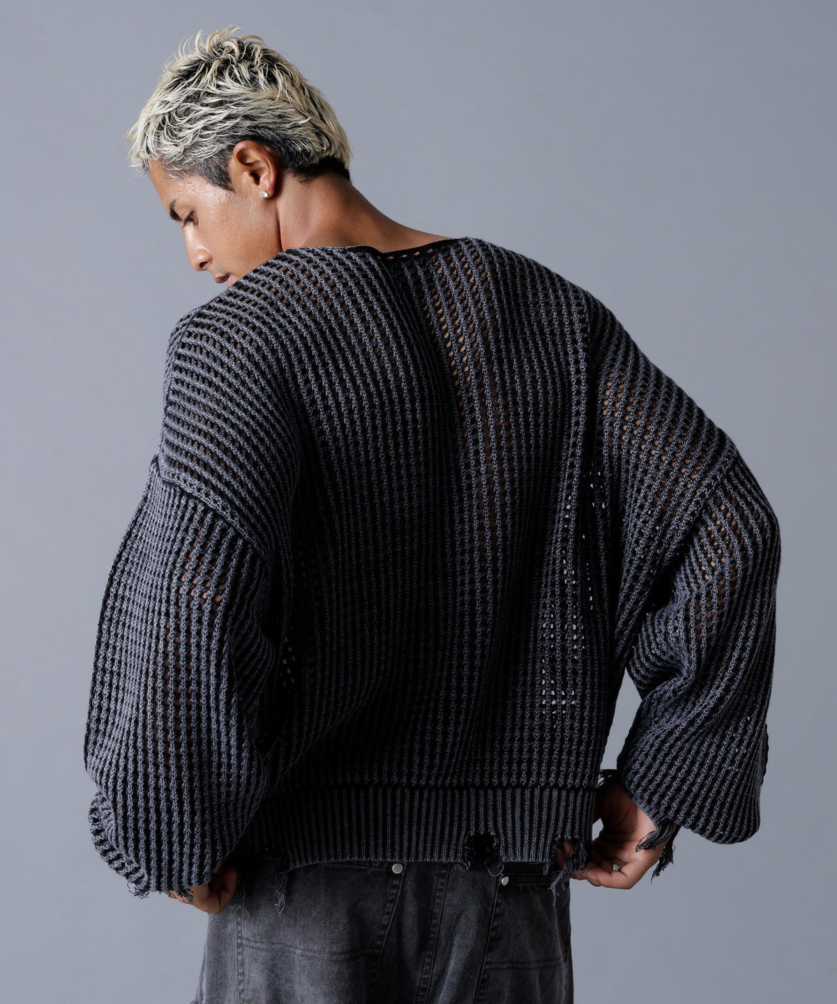 DankeSchon/ダンケシェーン/CHEMICAL MESH KNIT CREWNECK