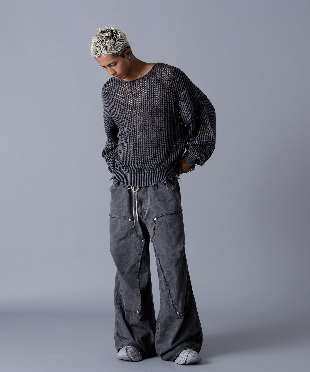 DankeSchon/ダンケシェーン/CHEMICAL MESH KNIT CREWNECK