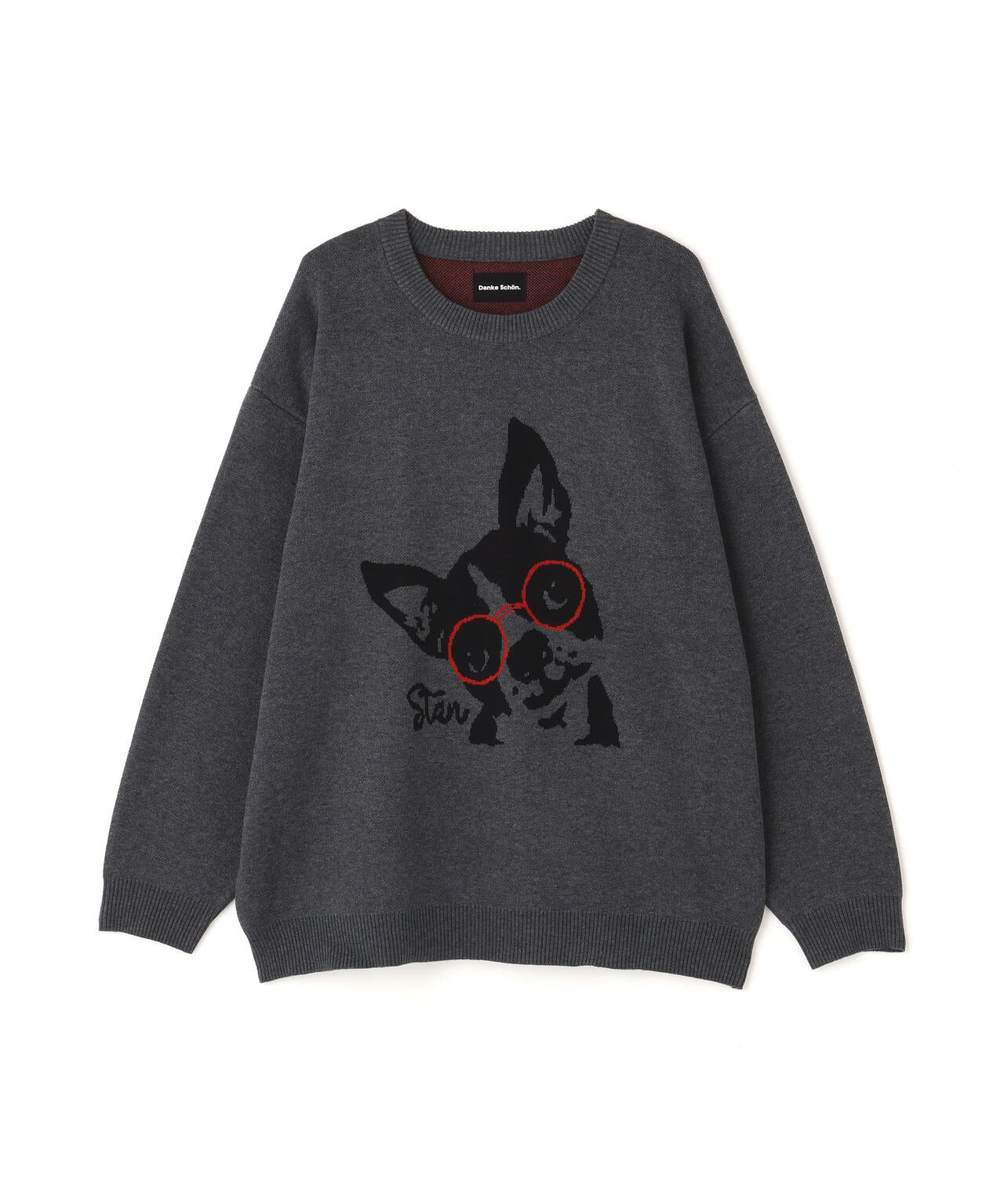 【WEB&DEPOT限定】DankeSchon/ダンケシェーン/W JACQUARD DOG KNIT