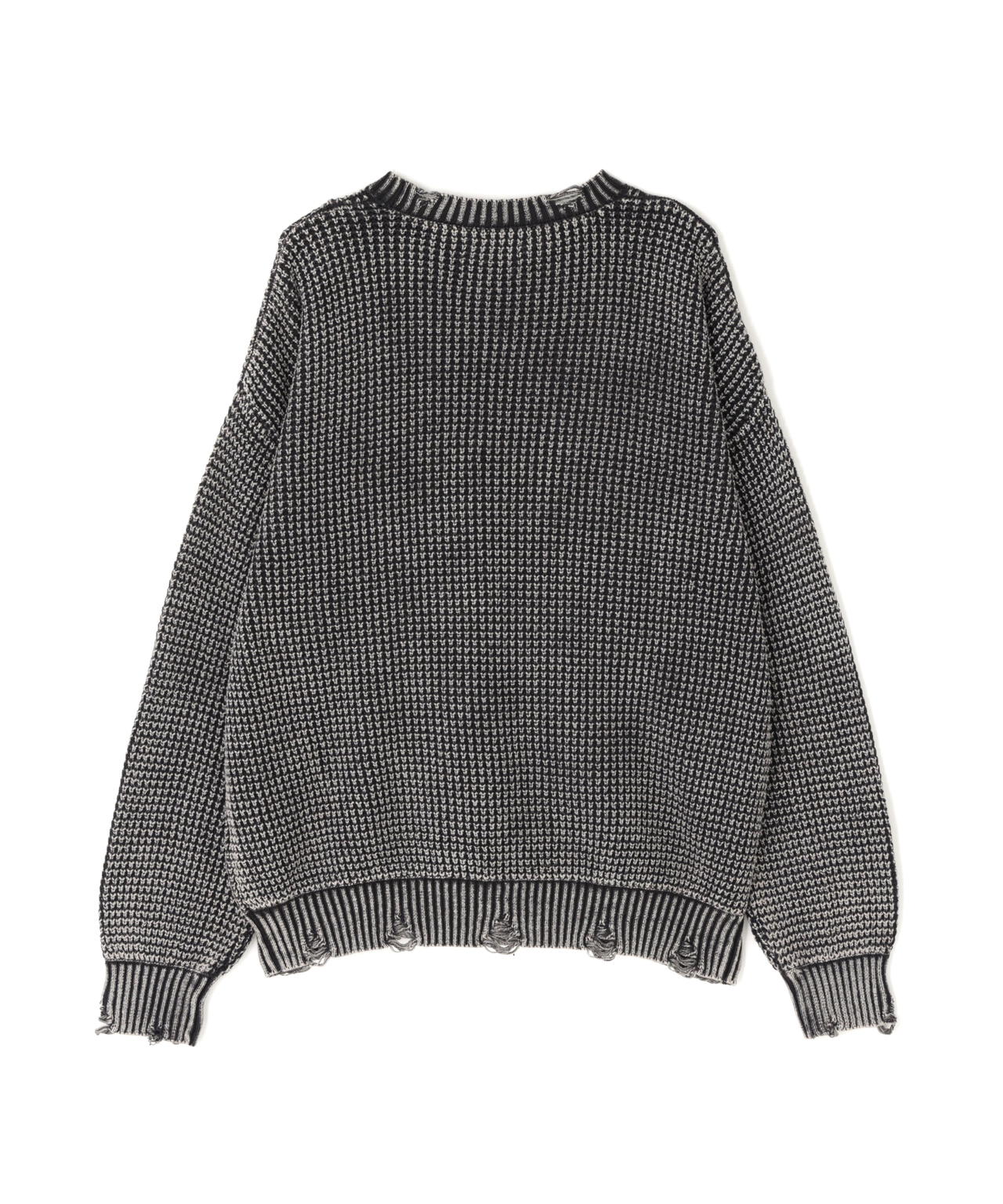 【WEB&DEPOT限定】DankeSchon/ダンケシェーン/PIGMENT STONE DAMAGE AZE CREWNECK