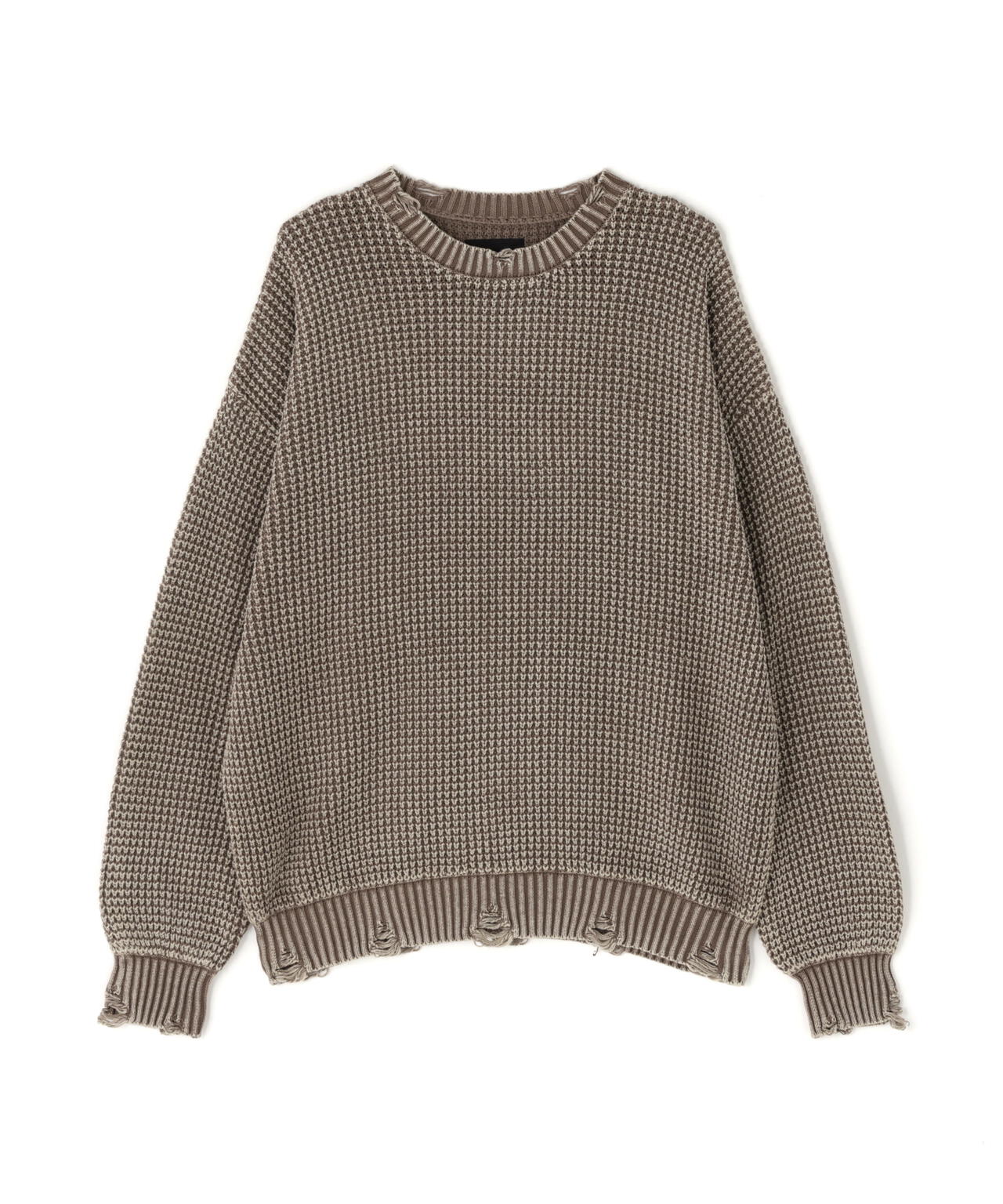 【WEB&DEPOT限定】DankeSchon/ダンケシェーン/PIGMENT STONE DAMAGE AZE CREWNECK