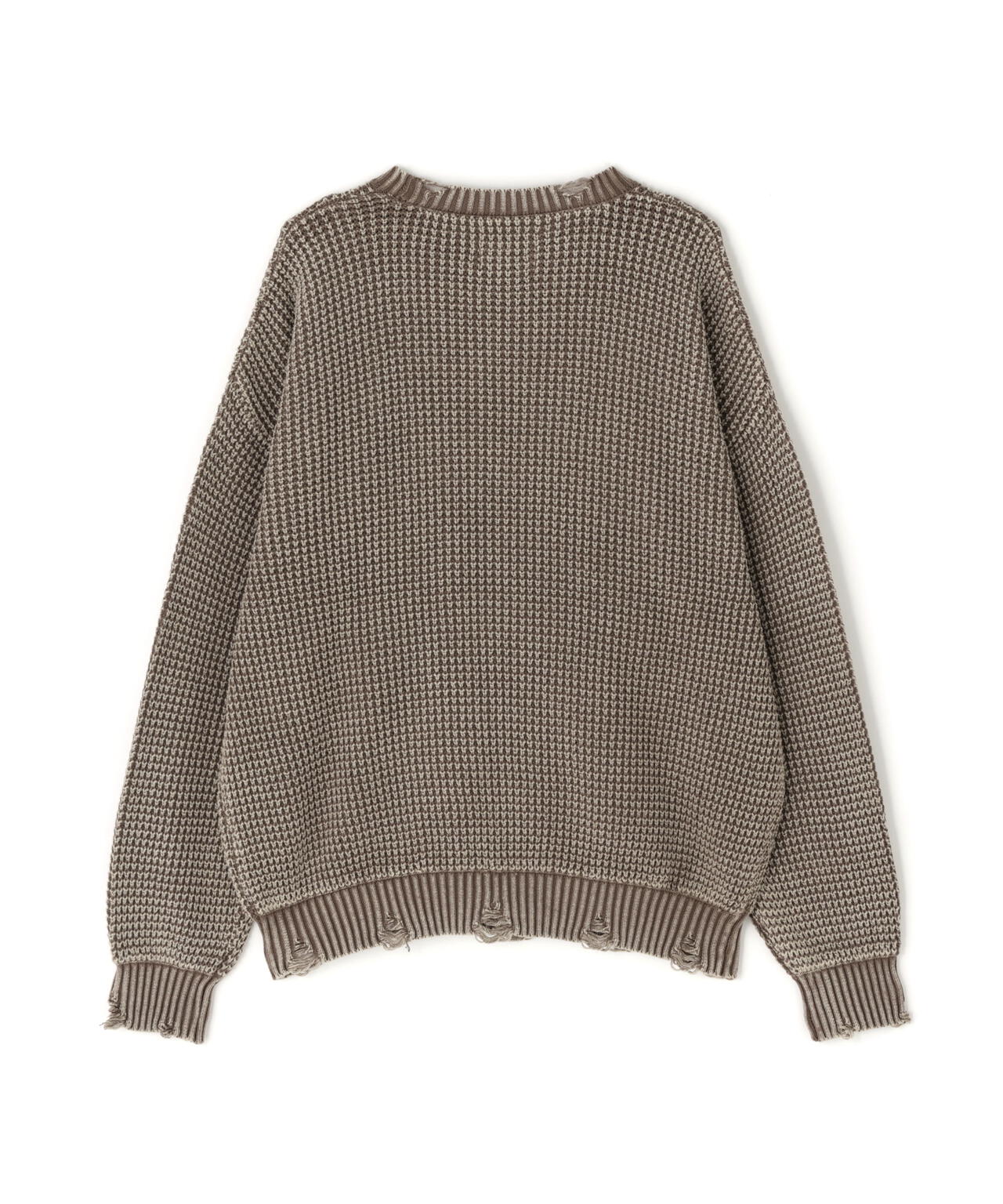 【WEB&DEPOT限定】DankeSchon/ダンケシェーン/PIGMENT STONE DAMAGE AZE CREWNECK
