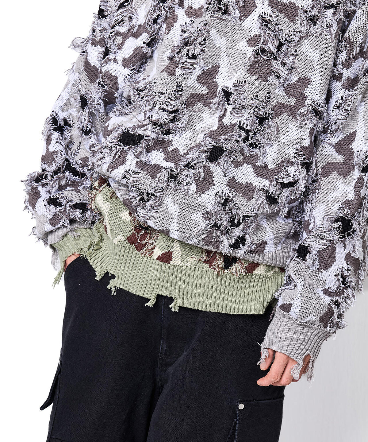 DankeSchon/ダンケシェーン/CAMO KNIT CREWNECK