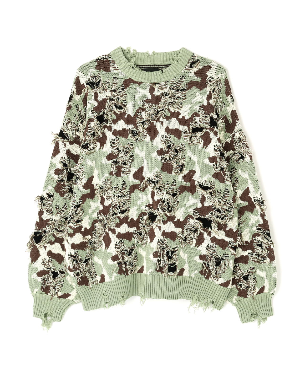 DankeSchon/ダンケシェーン/CAMO KNIT CREWNECK