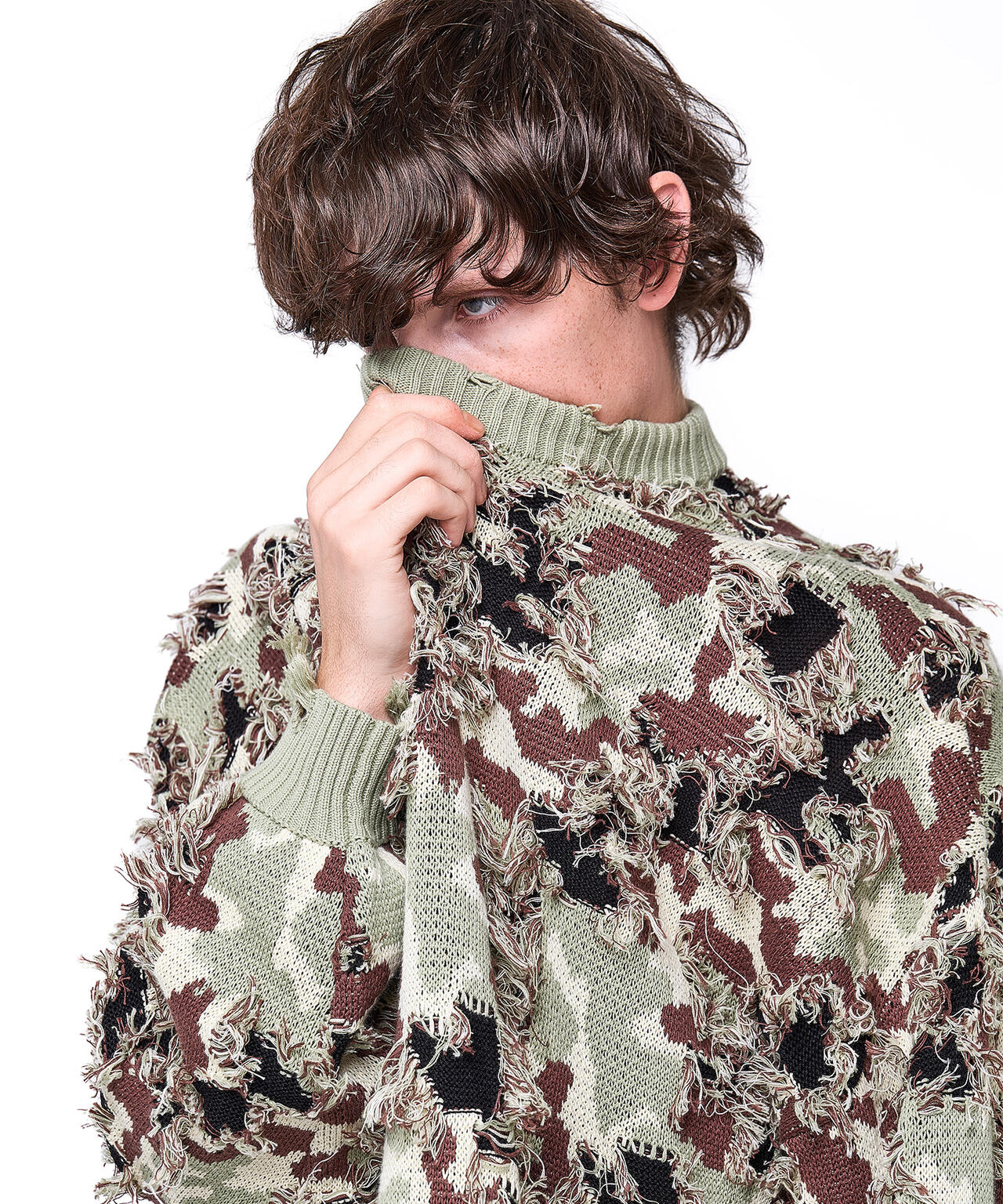 DankeSchon/ダンケシェーン/CAMO KNIT CREWNECK
