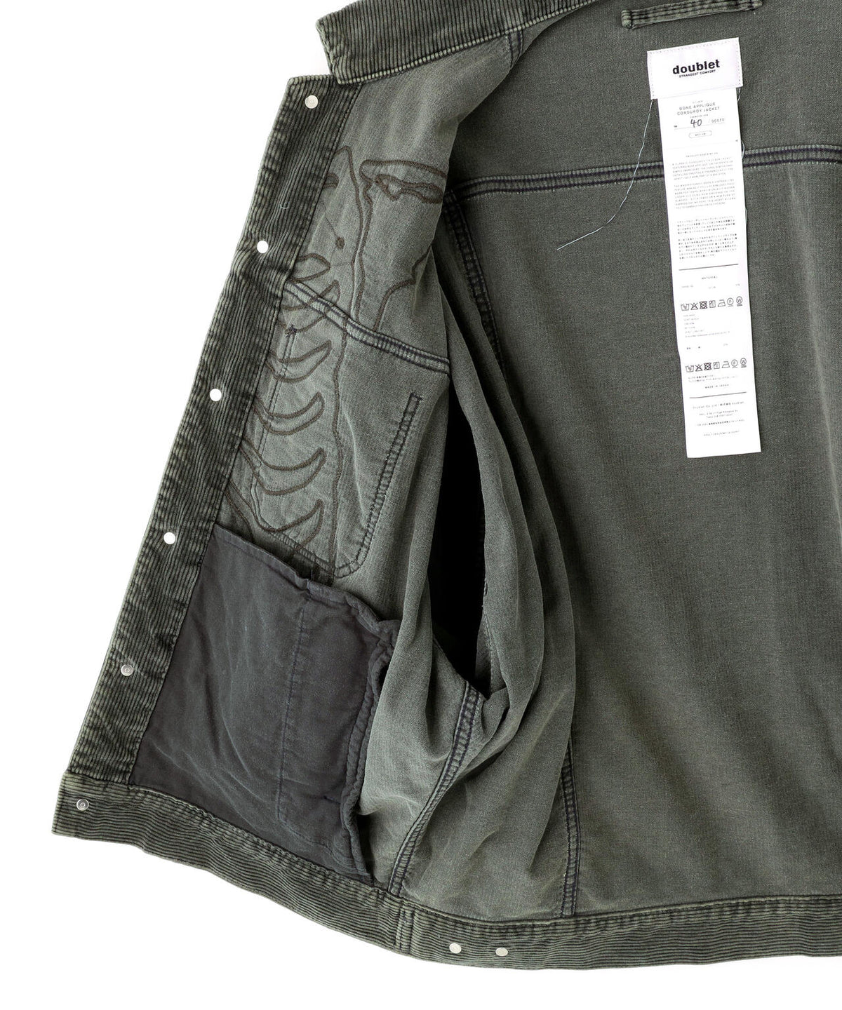 doublet/ダブレット/BONE APPLIQUE CORDUROY JACKET