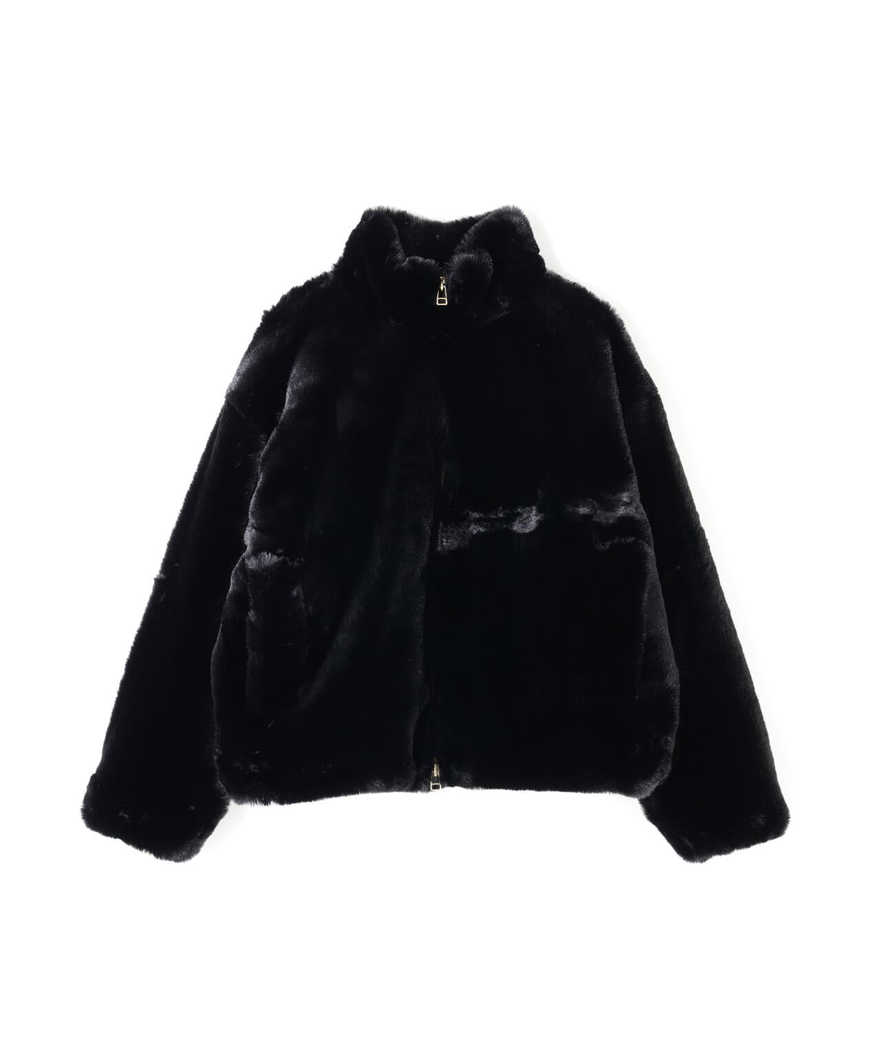 DankeSchon/ダンケシェーン/ECO FUR STAND BLOUSON BLACK