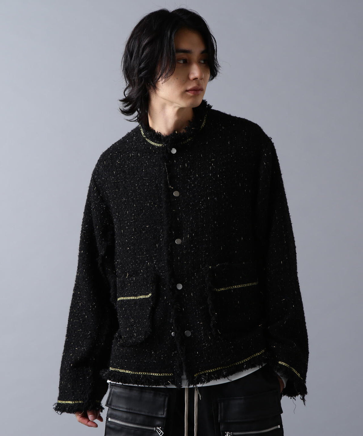 DankeSchon/ダンケシェーン/CHAIN EMBROIDERY TWEED JACKET