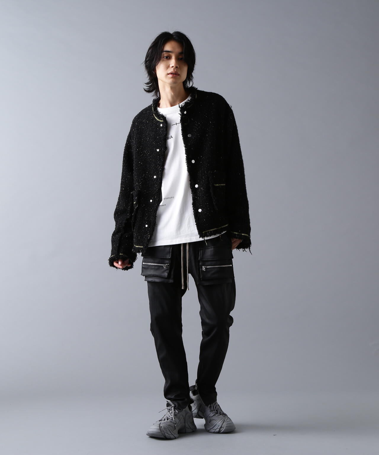 DankeSchon/ダンケシェーン/CHAIN EMBROIDERY TWEED JACKET