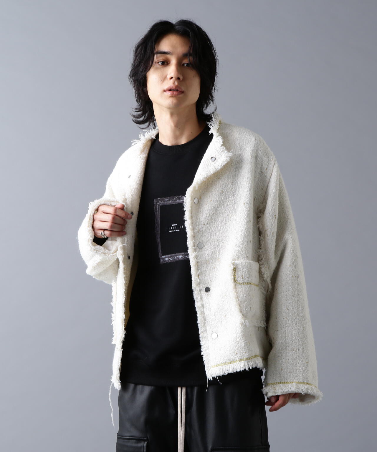 DankeSchon/ダンケシェーン/CHAIN EMBROIDERY TWEED JACKET