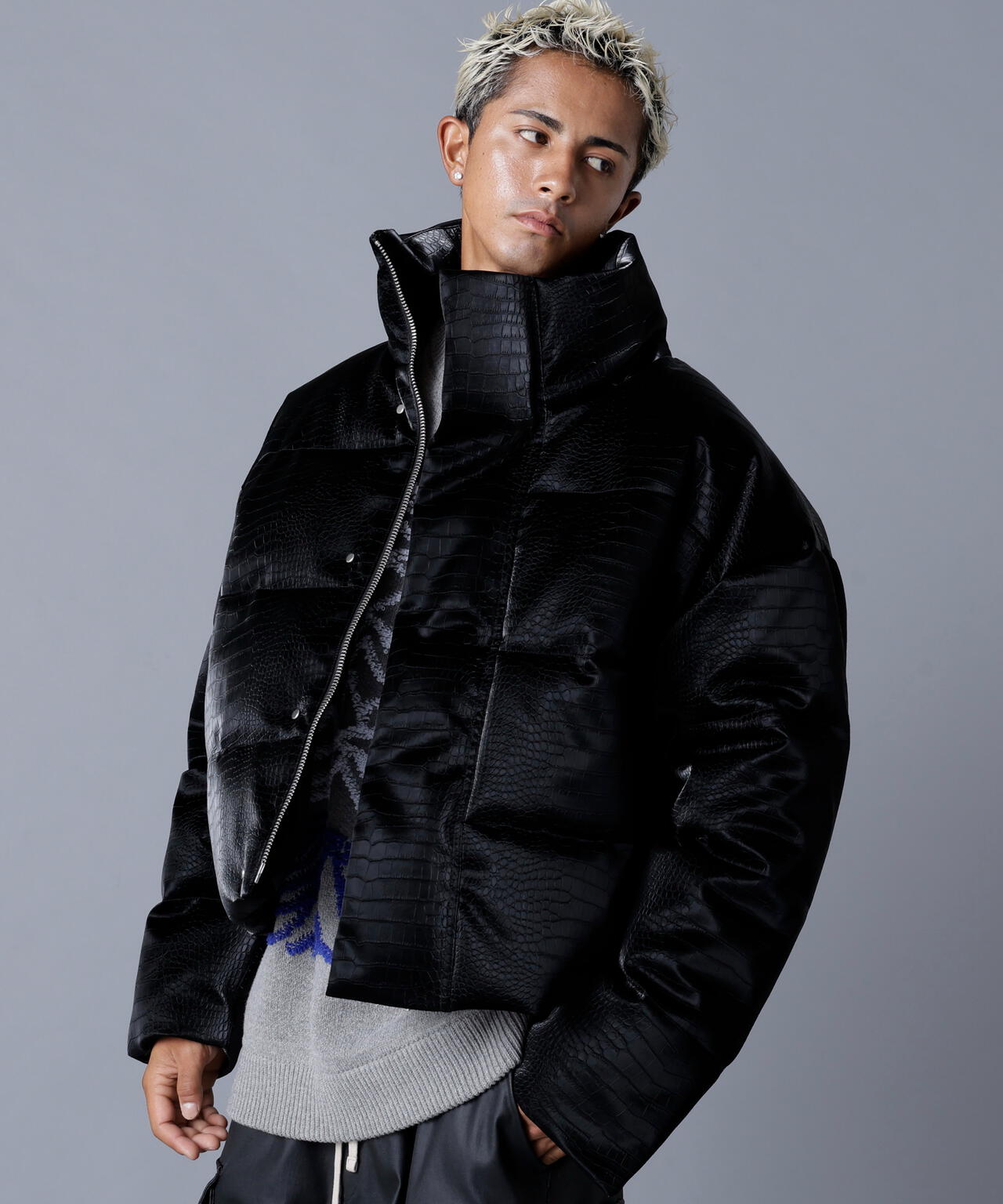 DankeSchon/ダンケシェーン/PU SHORT BLOUSON CROCODILE