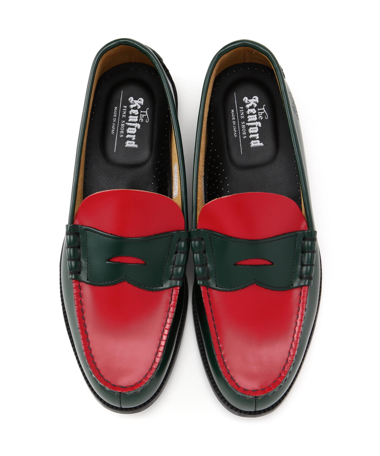The Kenford Fineshoes/ケンフォードファインシューズ/COIN LOAFERS GREEN×RED