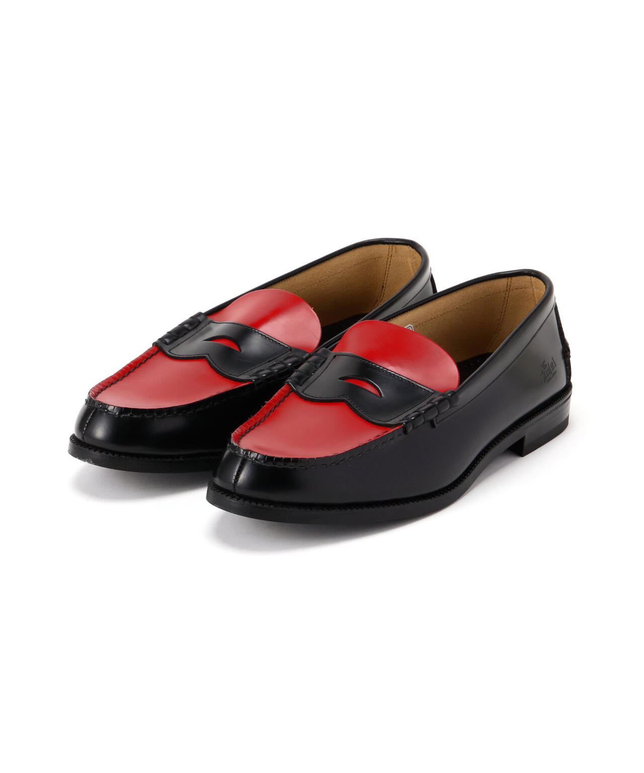The Kenford Fineshoes/ケンフォードファインシューズ/COIN LOAFERS BLACK×RED