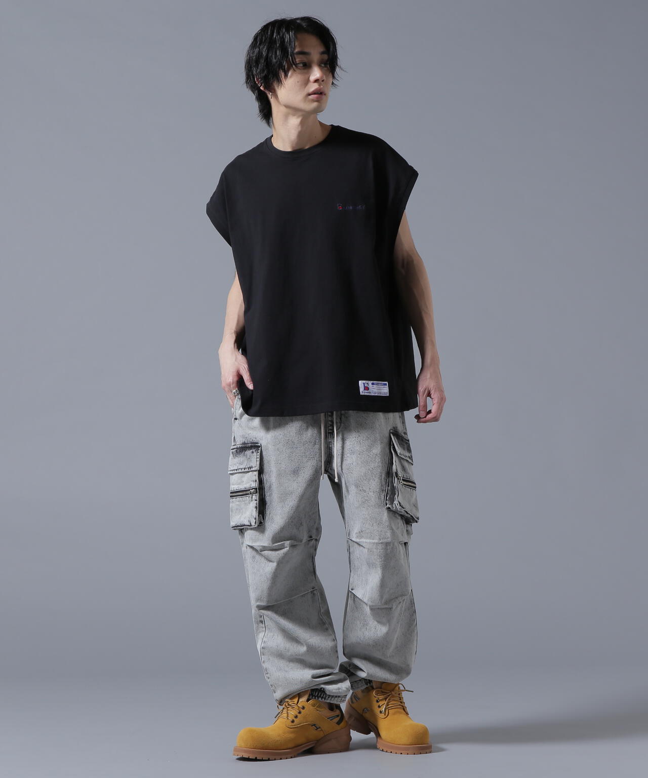 【WEB&DEPOT限定】DankeSchon/ダンケシェーン/DENIM ZIP-POCKET CARGO PANTS