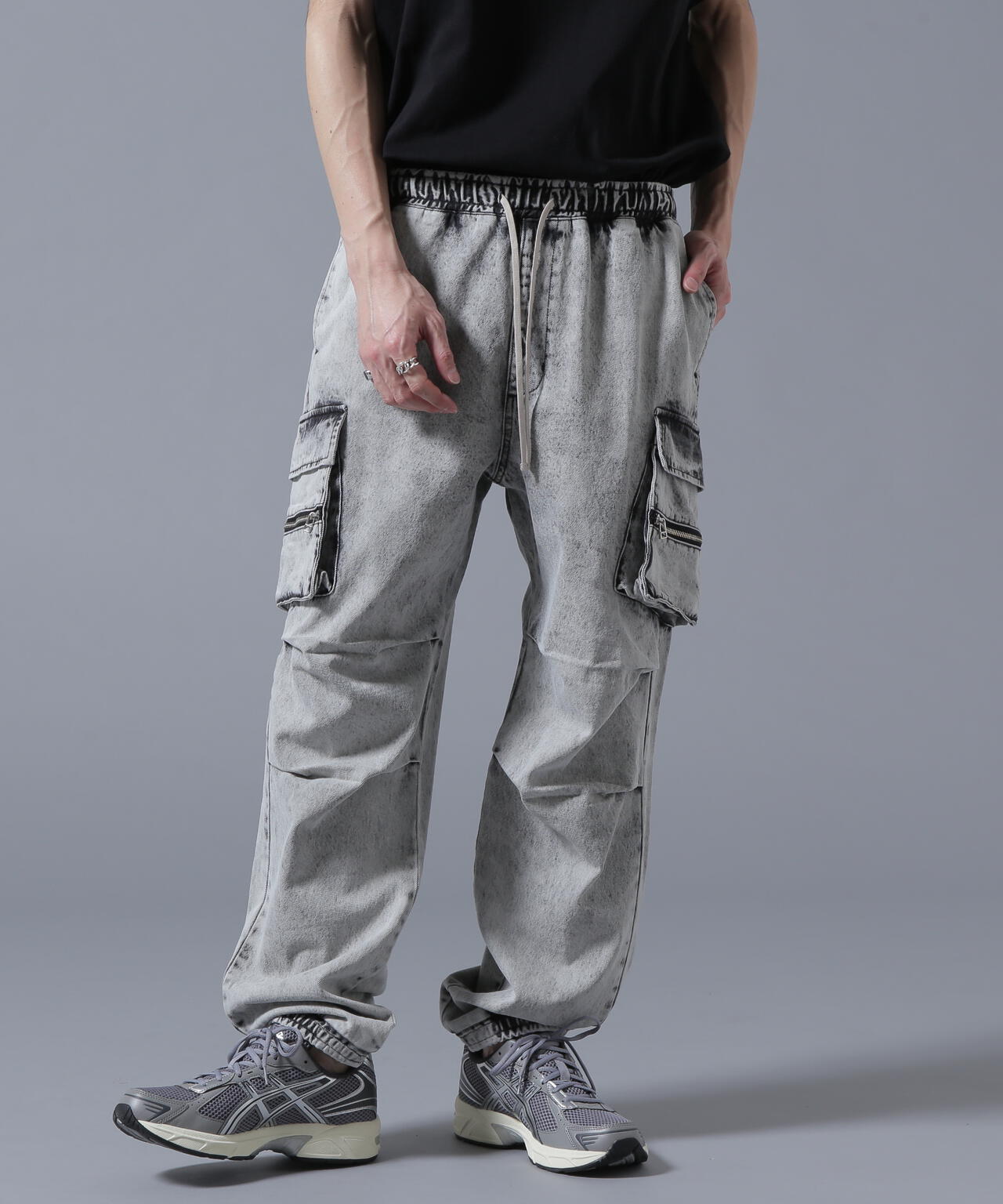 【WEB&DEPOT限定】DankeSchon/ダンケシェーン/DENIM ZIP-POCKET CARGO PANTS
