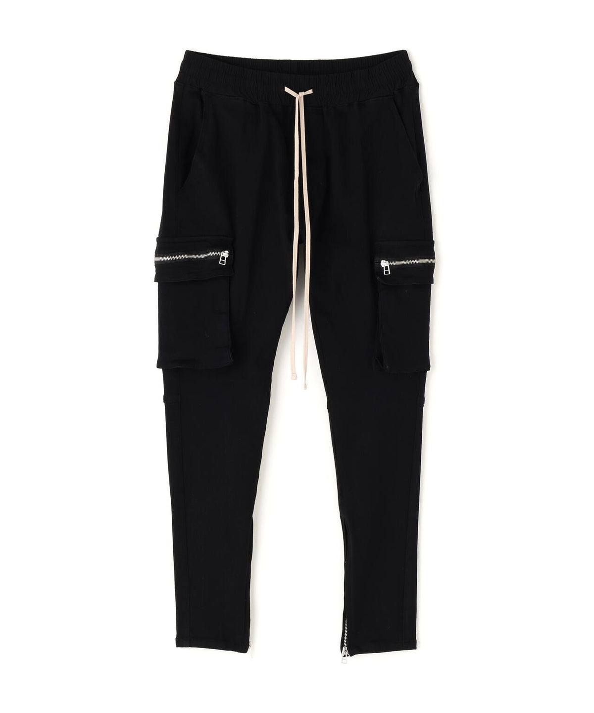 DankeSchon/ダンケシェーン/PREMIUM SUPER STRETCH TC BLACK FLAP ZIP CARGO PANTS