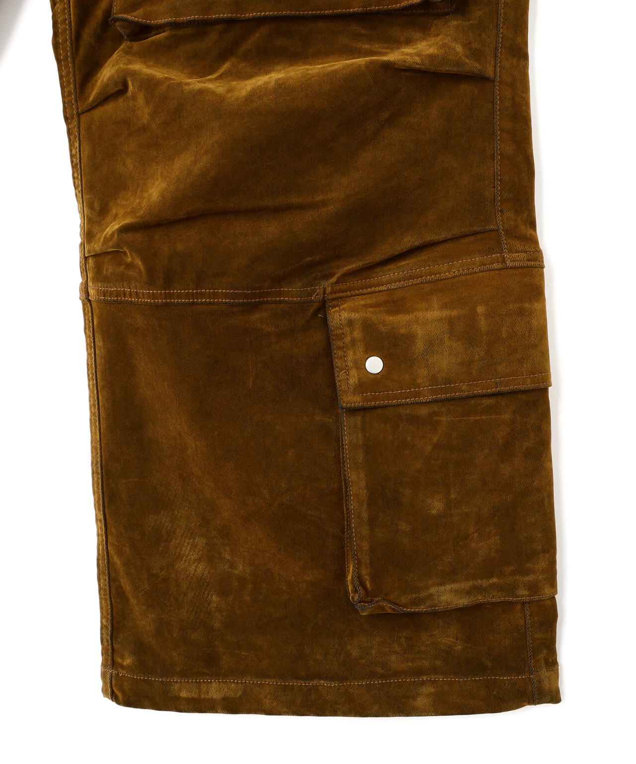 DankeSchon/ダンケシェーン/FLOCKY DENIM FLARE CARGO PANTS