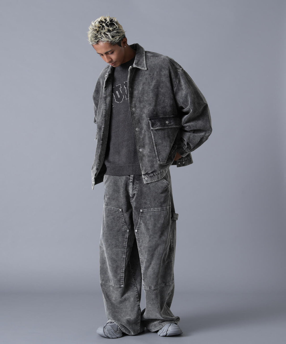 DankeSchon/ダンケシェーン/8WELL COURDUROY CHEMICAL W-KNEE PANTS