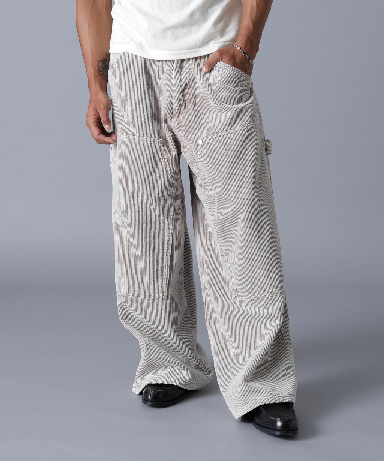 DankeSchon/ダンケシェーン/8WELL COURDUROY CHEMICAL W-KNEE PANTS