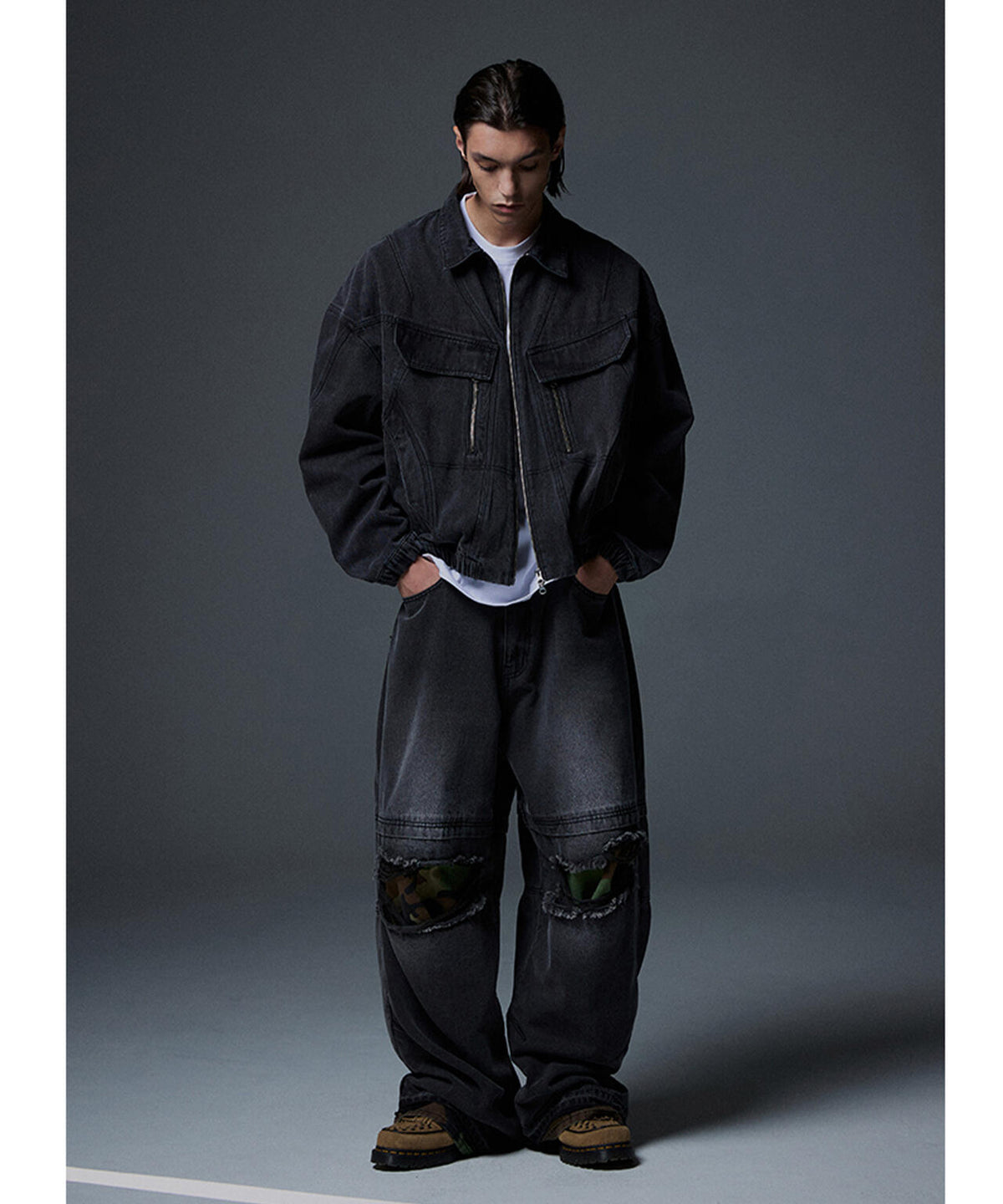 NOT4NERD/ノットフォーナード/CAMO PATCHWORK DENIM PANTS