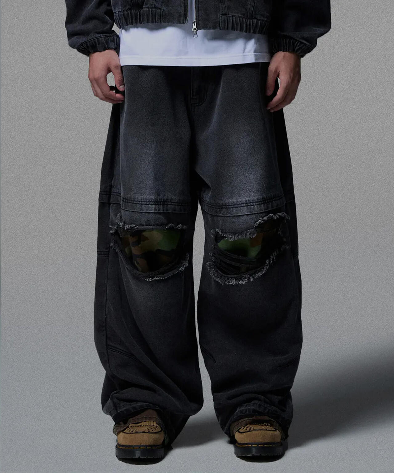 NOT4NERD/ノットフォーナード/CAMO PATCHWORK DENIM PANTS