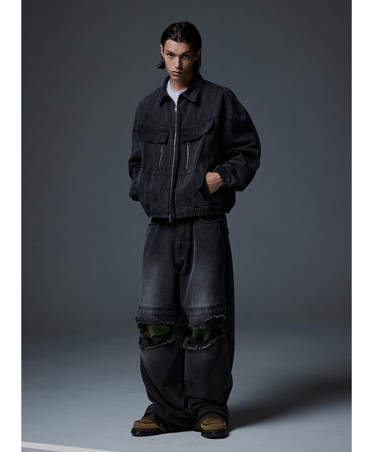 NOT4NERD/ノットフォーナード/CAMO PATCHWORK DENIM PANTS