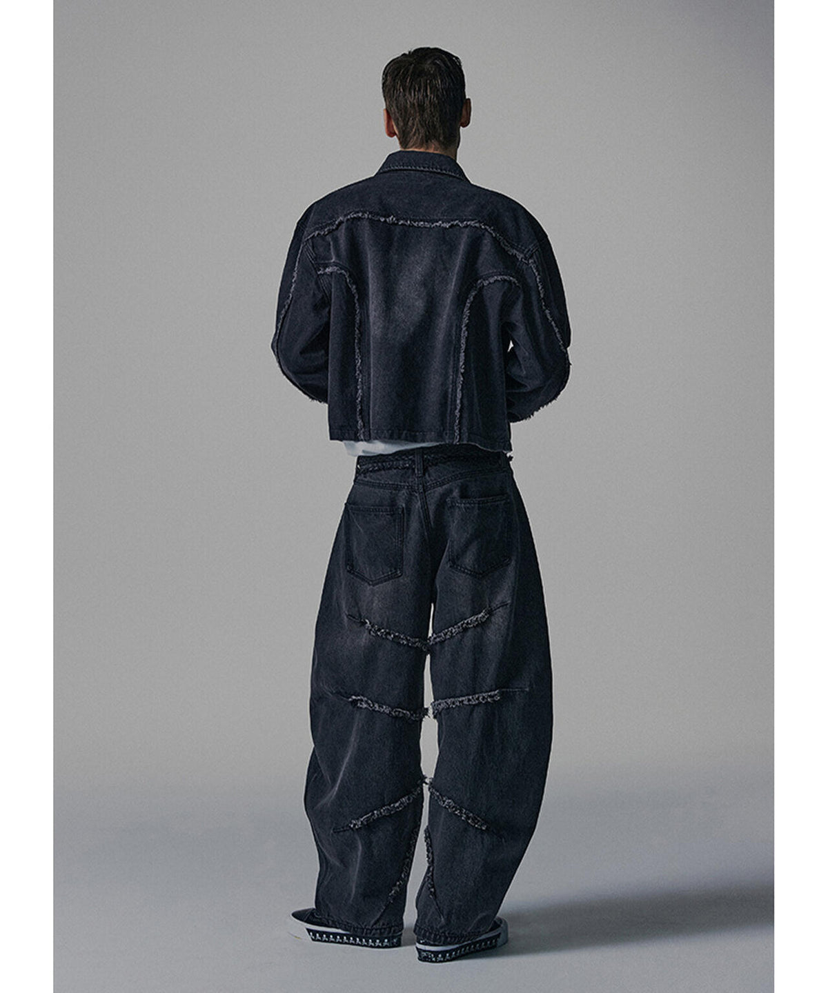 NOT4NERD/ノットフォーナード/CUT OFF CURVED DENIM PANTS