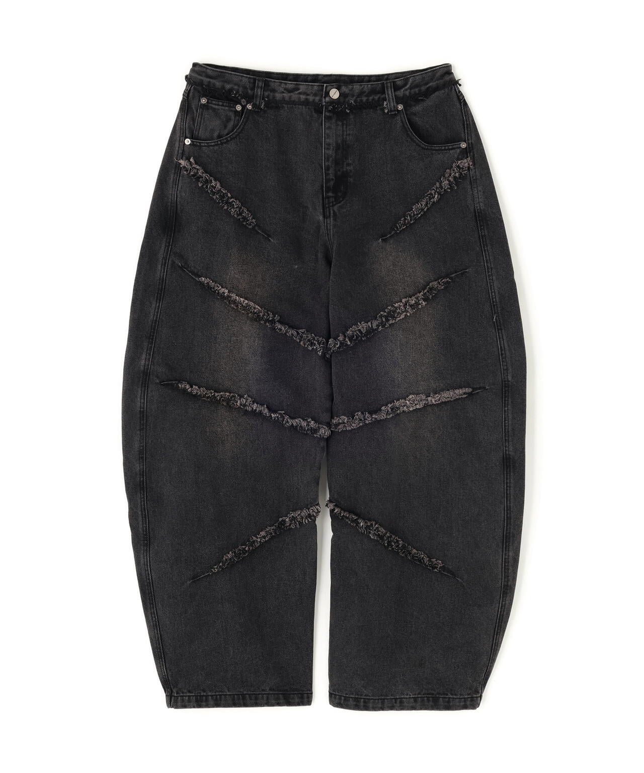 NOT4NERD/ノットフォーナード/CUT OFF CURVED DENIM PANTS