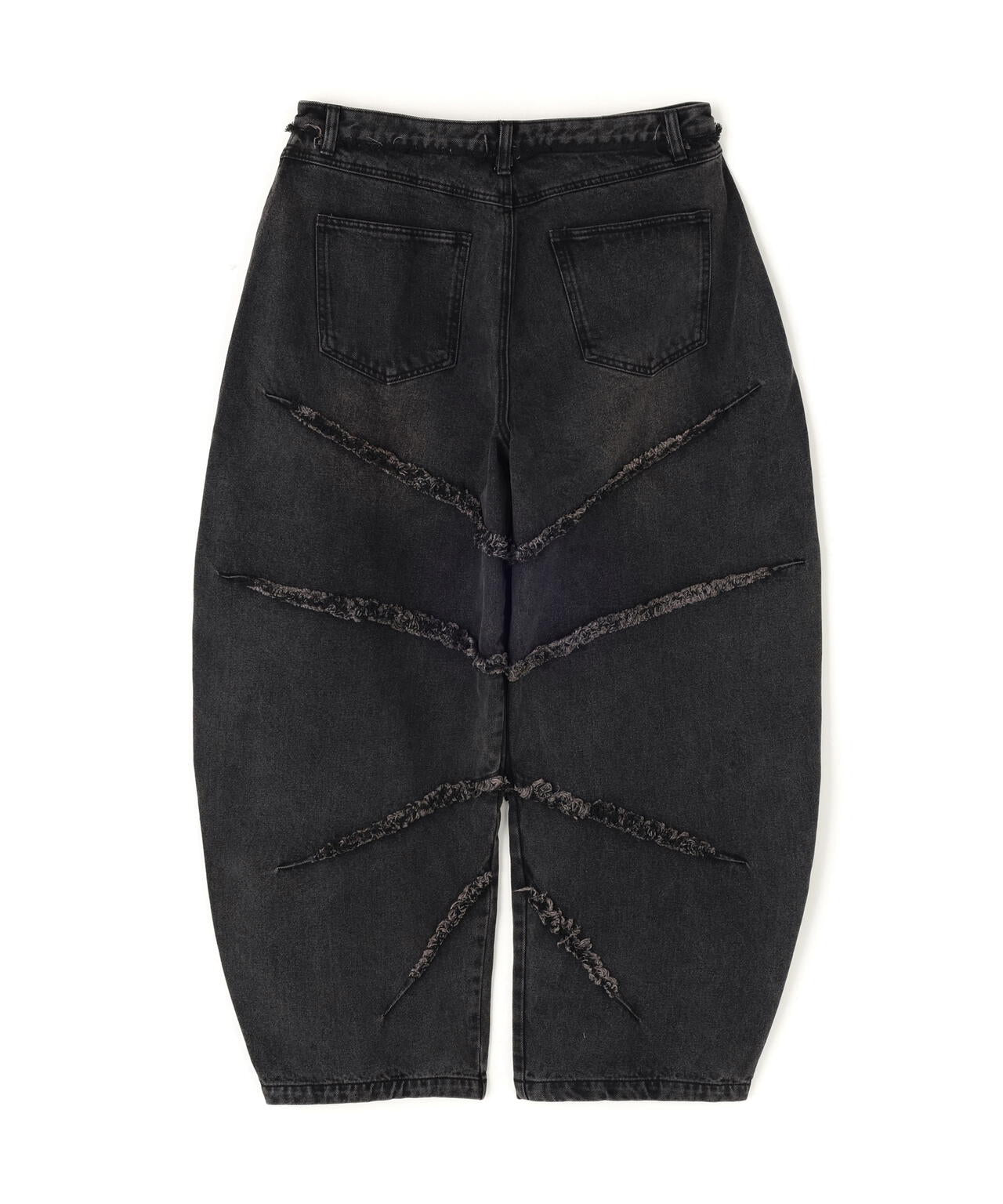 NOT4NERD/ノットフォーナード/CUT OFF CURVED DENIM PANTS